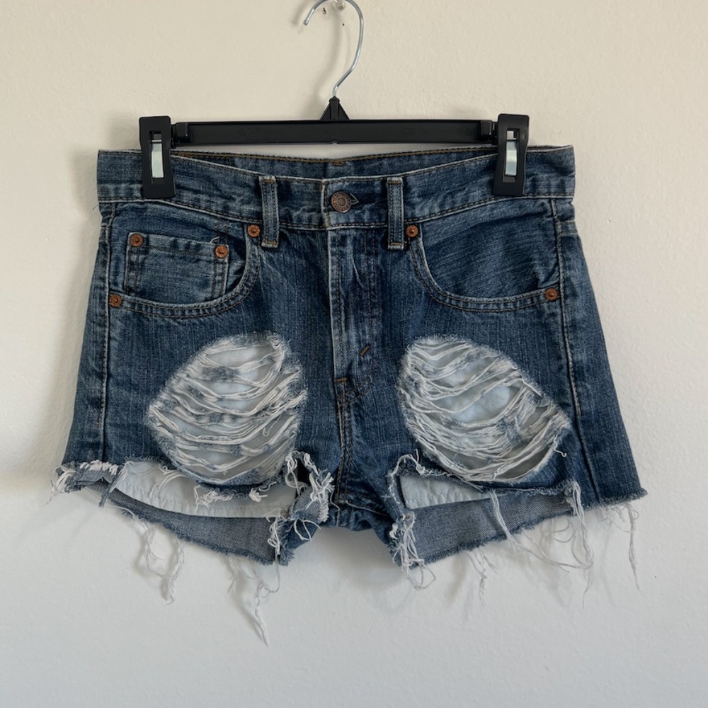 Levi's Frayed Jean Shorts